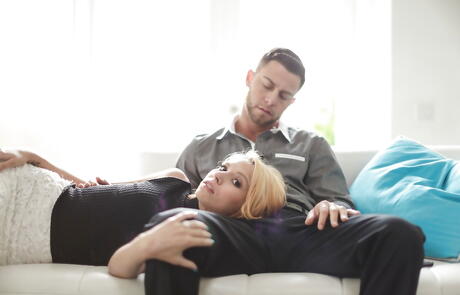 Stunning american blond porn star Cece Capella fucked after hot blowjob 